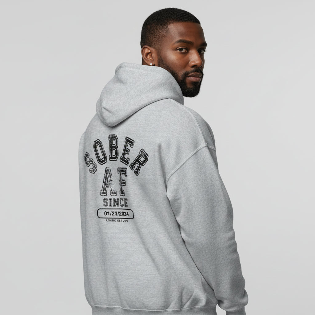 Sober AF Since Recovery Hoodie packaging detail (view 18)
