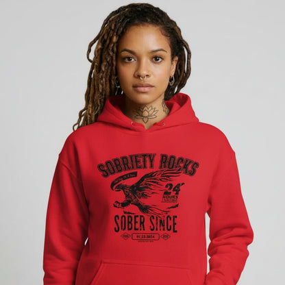 Sober Since Recovery Hoodie flat lay styled image (view 13)