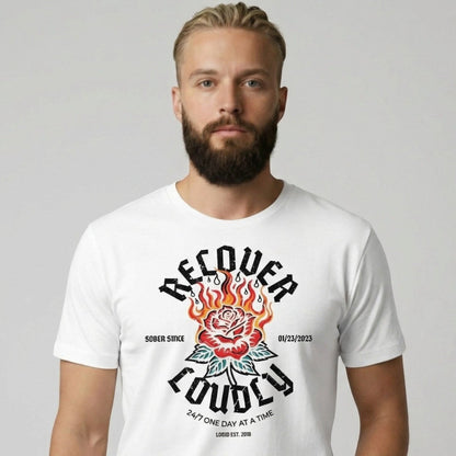 Recover Loudly Sober T Shirt packaging detail (view 28)