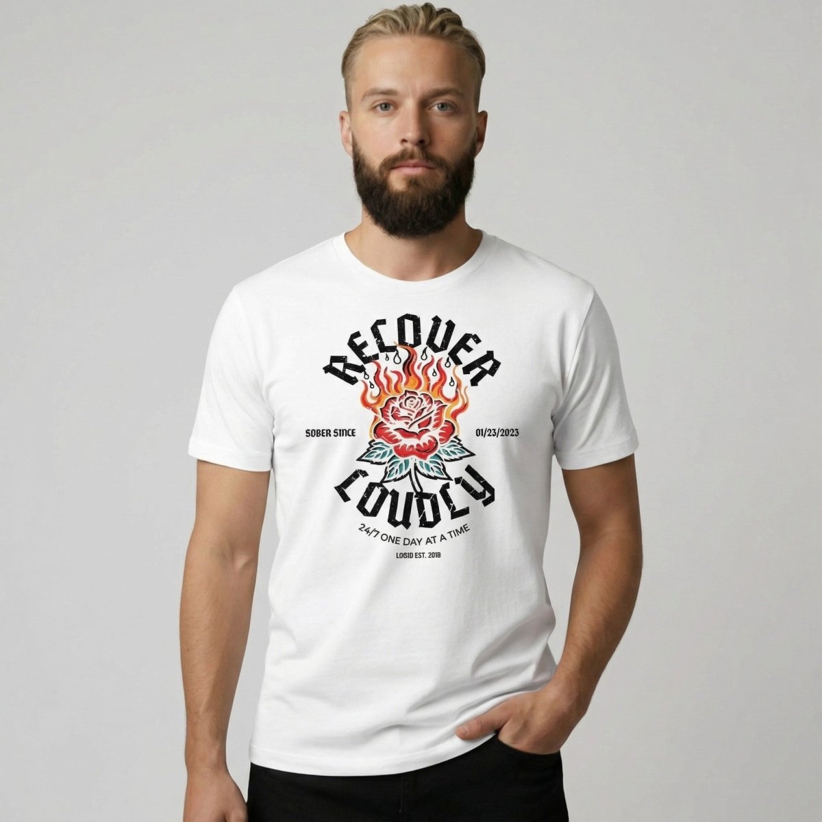 Recover Loudly Sober T Shirt fit detail (view 29)