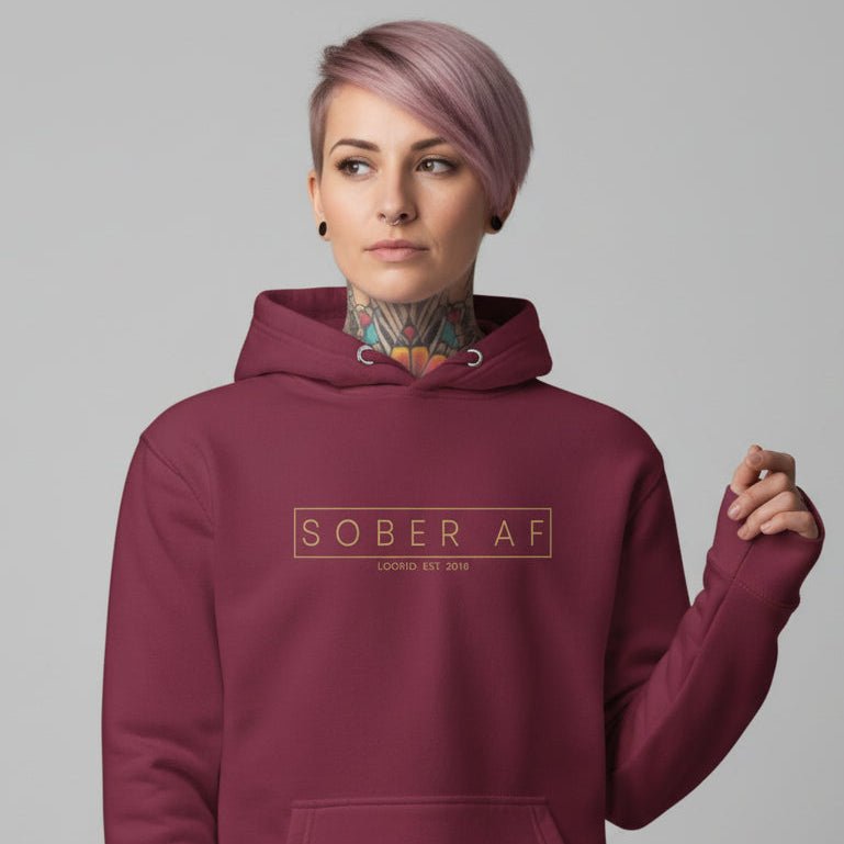 Sober AF Recovery Hoodie side view (view 16)