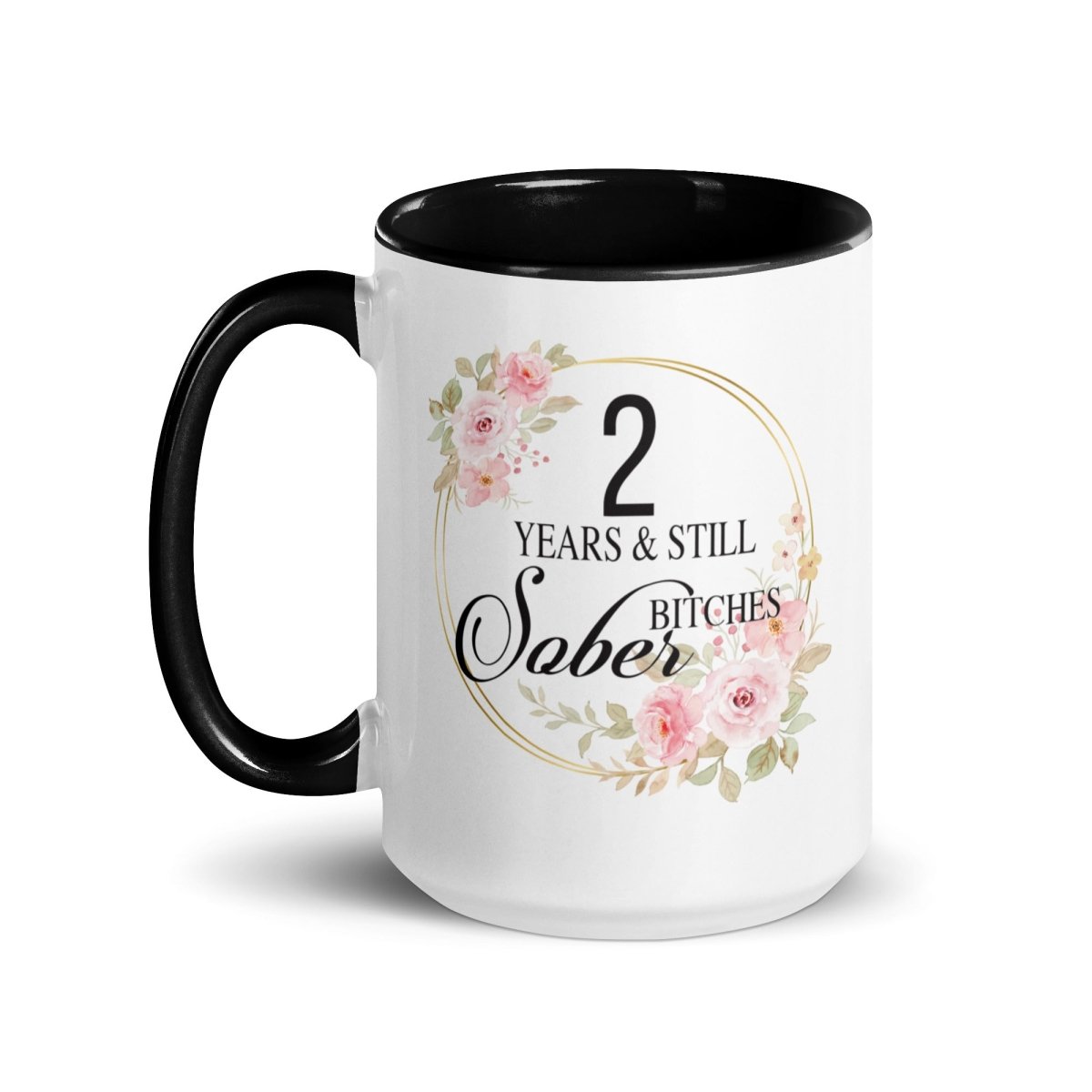 Years Sober For Her Mug with Color Inside Sober Coffee Mug side view (view 6)