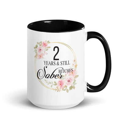Years Sober For Her Mug with Color Inside Sober Coffee Mug back view (view 7)