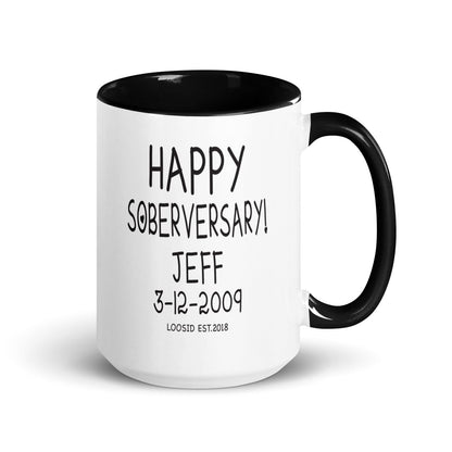 Happy Soberversary Mug with Color Inside Sober Coffee Mug graphic detail (view 14)
