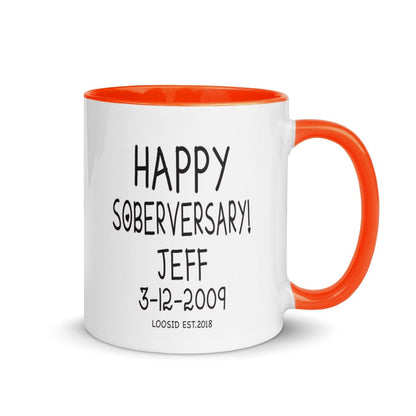 Happy Soberversary Mug with Color Inside Sober Coffee Mug product photo (view 10)