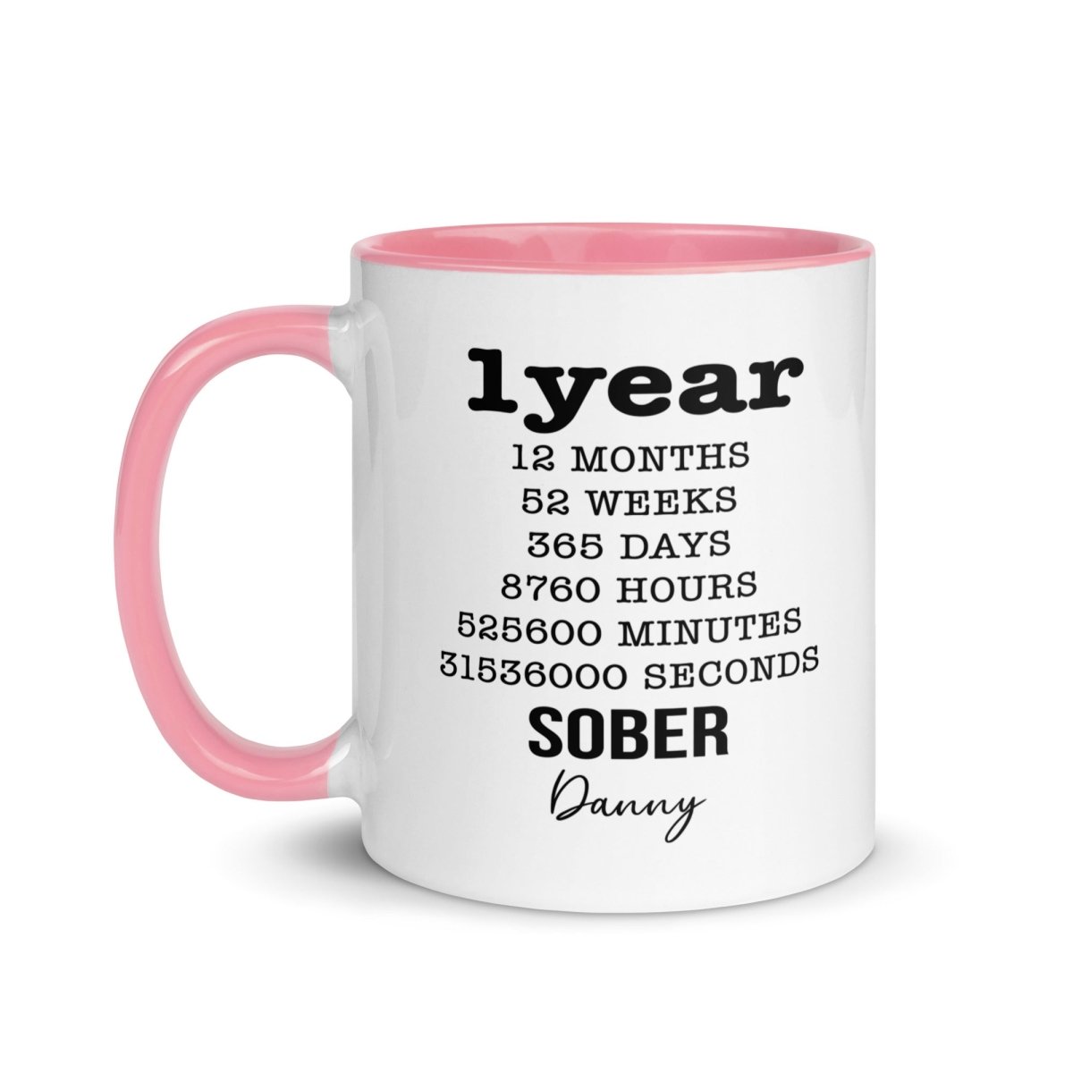 Soberversary Year Mug with Color Inside Sober Coffee Mug fit detail (view 9)