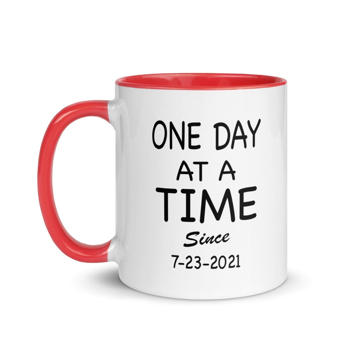 One Day At A Time Sober Coffee Mug flat lay styled image (view 3)
