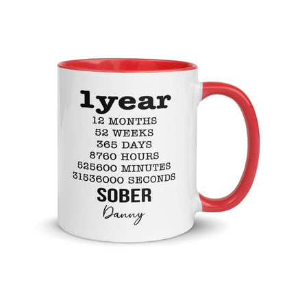 Soberversary Year Mug with Color Inside Sober Coffee Mug graphic detail (view 4)