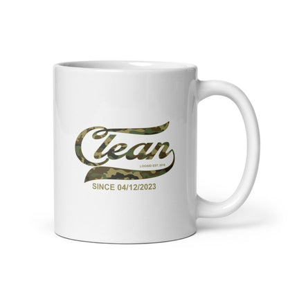 Loosid Clean Camo glossy Sober Sober Coffee Mug featuring the design