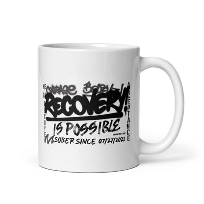 Recovery Is Possible glossy Sober Sober Coffee Mug close-up view (view 2)