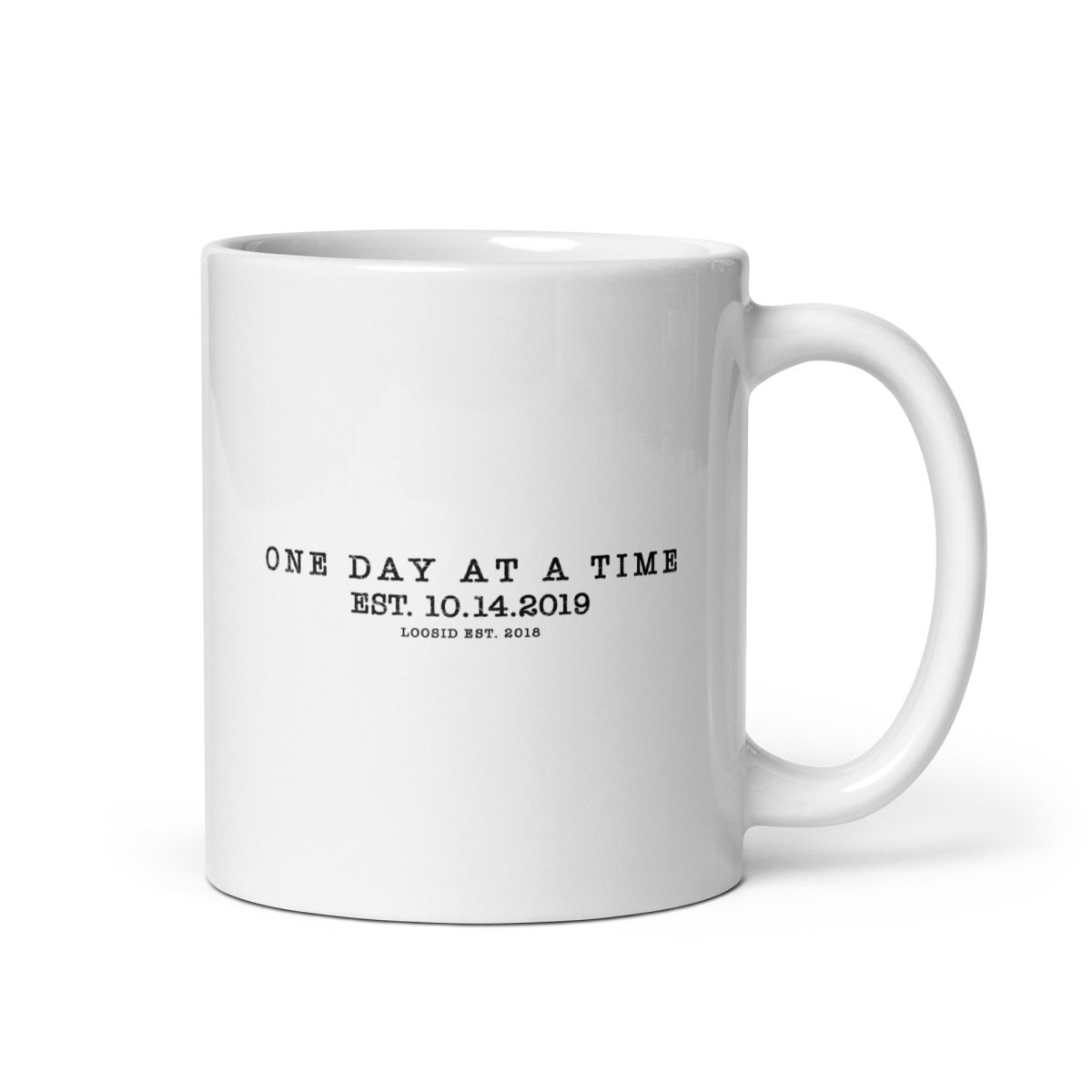 One Day at a Time glossy Sober Sober Coffee Mug close-up view (view 2)