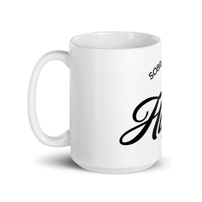 Sobriety is My Hustle Sober Coffee Mug flat lay styled image (view 3)