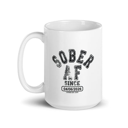 Sober AF White Sober Coffee Mug close-up view (view 12)