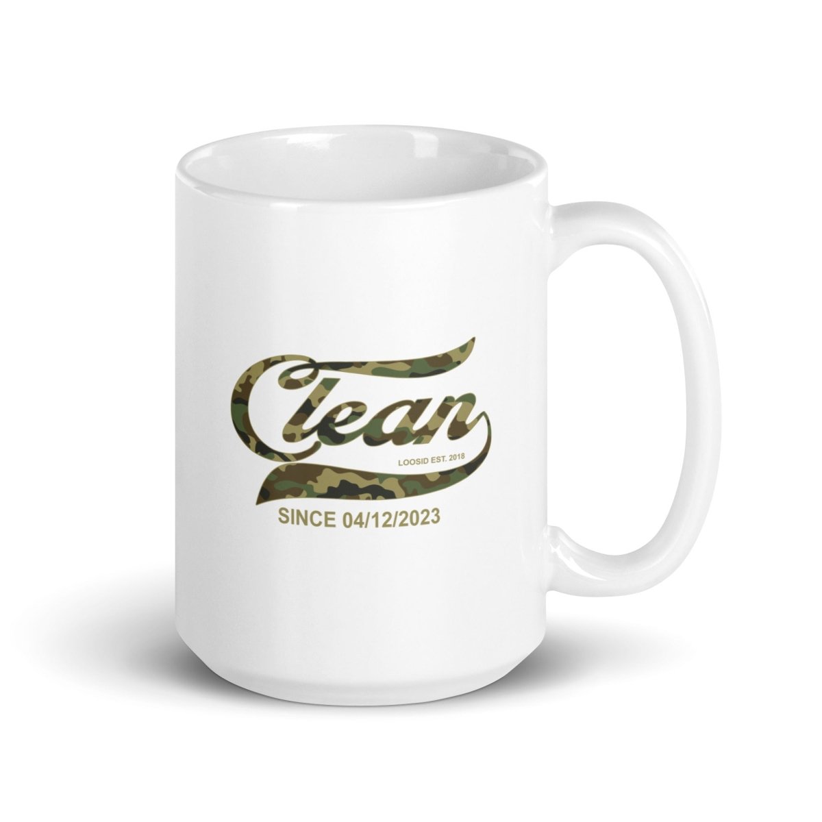 Clean Camo glossy Sober Sober Coffee Mug graphic detail (view 4)