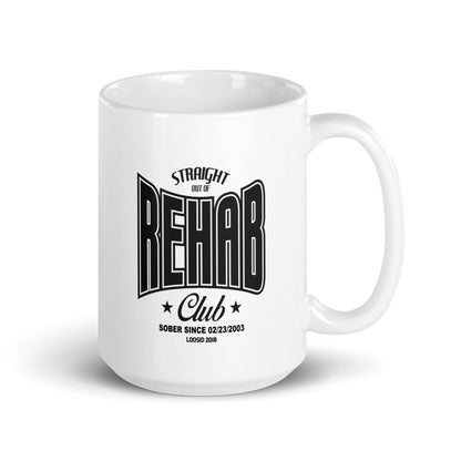 Rehab glossy Sober Sober Coffee Mug graphic detail (view 4)