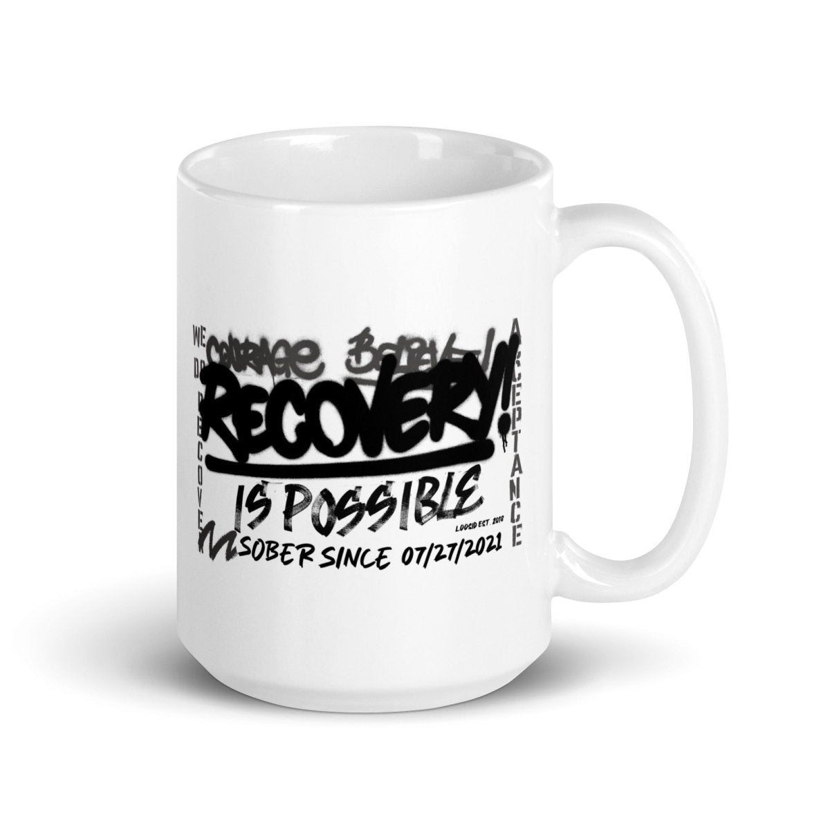 Recovery Is Possible glossy Sober Sober Coffee Mug graphic detail (view 4)