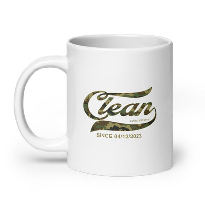 Clean Camo glossy Sober Sober Coffee Mug back view (view 7)