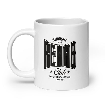 Rehab glossy Sober Sober Coffee Mug side view (view 6)