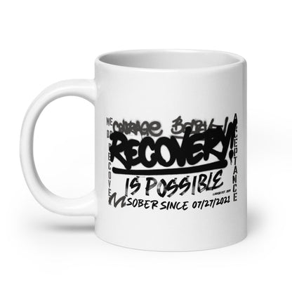 Recovery Is Possible glossy Sober Sober Coffee Mug back view (view 7)