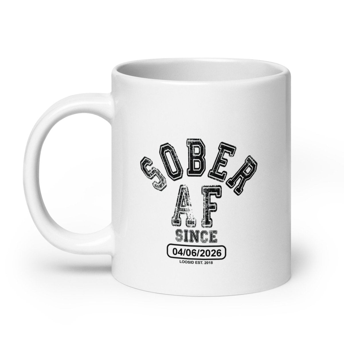 Sober AF White Sober Coffee Mug lifestyle view (view 15)