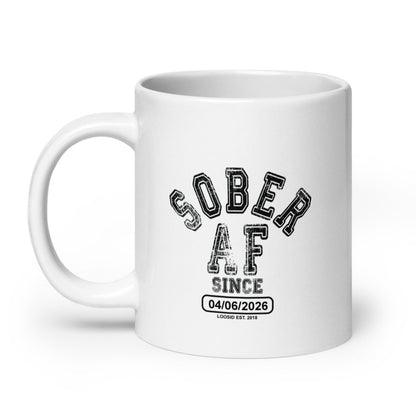 Sober AF White Sober Coffee Mug lifestyle view (view 15)
