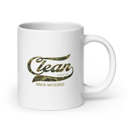 Clean Camo glossy Sober Sober Coffee Mug side view (view 6)