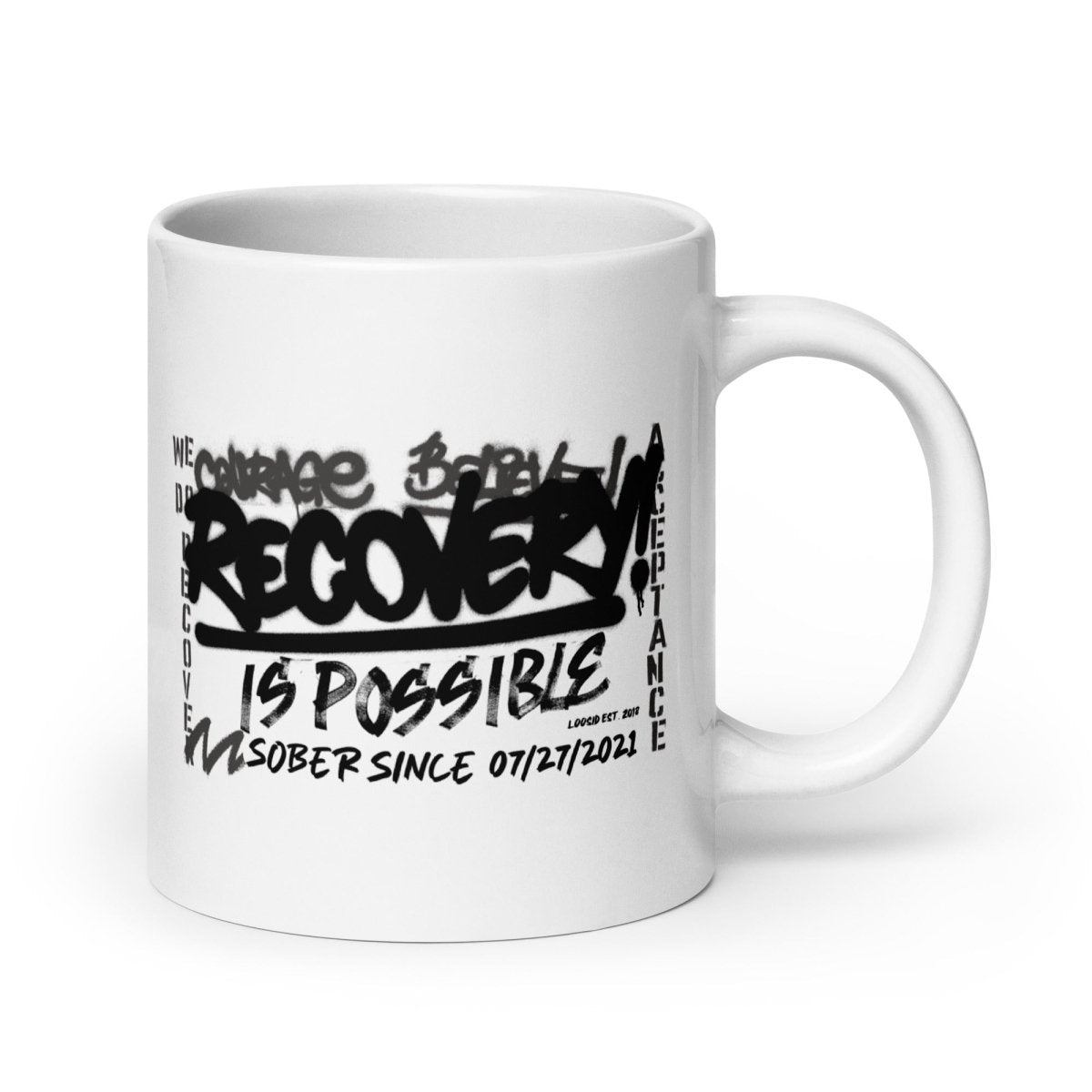 Recovery Is Possible glossy Sober Sober Coffee Mug side view (view 6)