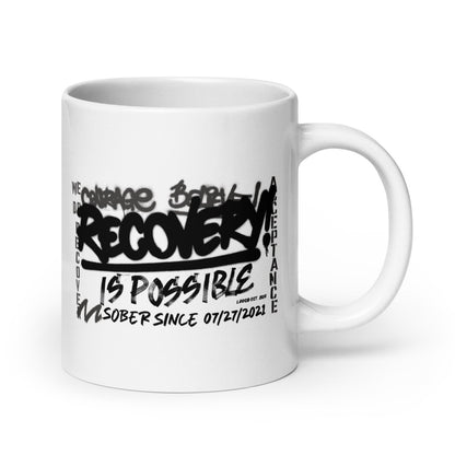 Recovery Is Possible glossy Sober Sober Coffee Mug side view (view 6)