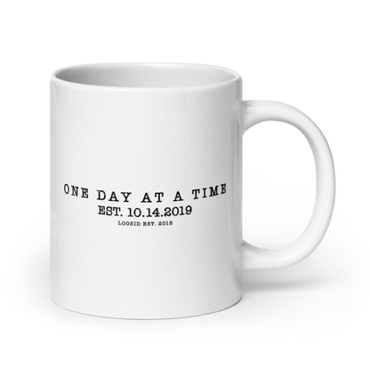 One Day at a Time glossy Sober Sober Coffee Mug side view (view 6)