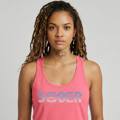Retro Sober Since Sober Tank Top fit detail (view 9)