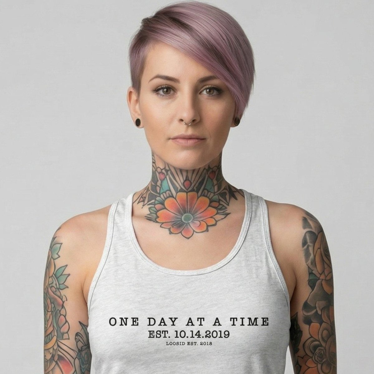 One Day At a Time Sober Tank Top graphic detail (view 24)