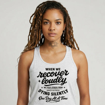 When We Recover Loudly Sober Tank Top graphic detail (view 24)