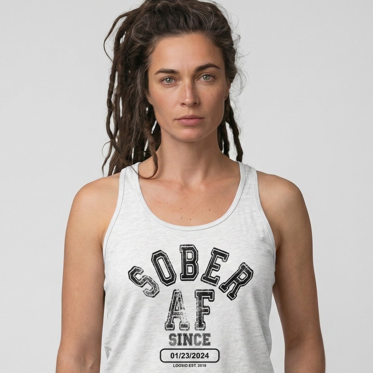 Sober AF Since Sober Tank Top graphic detail (view 24)