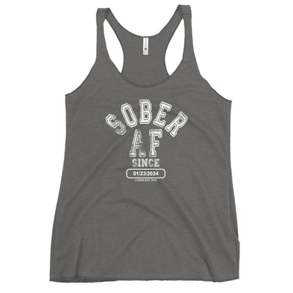 Sober AF Since Sober Tank Top back view (view 17)