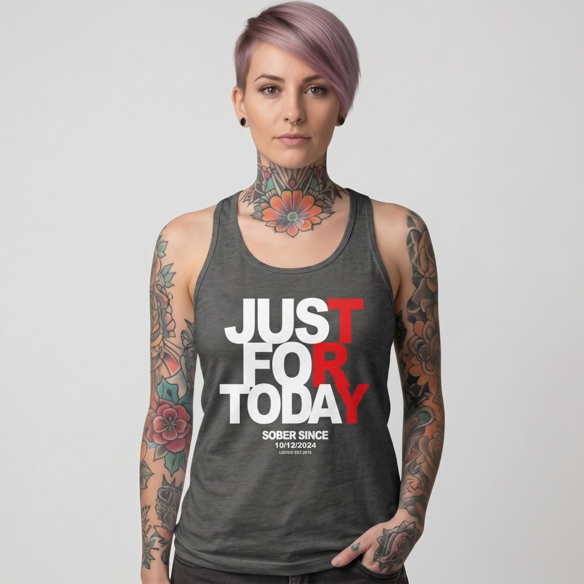 Just Try For Today Sober Tank Top side view (view 16)