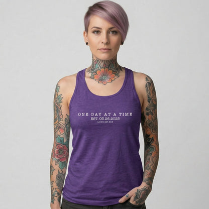 One Day At a Time Sober Tank Top flat lay styled image (view 13)