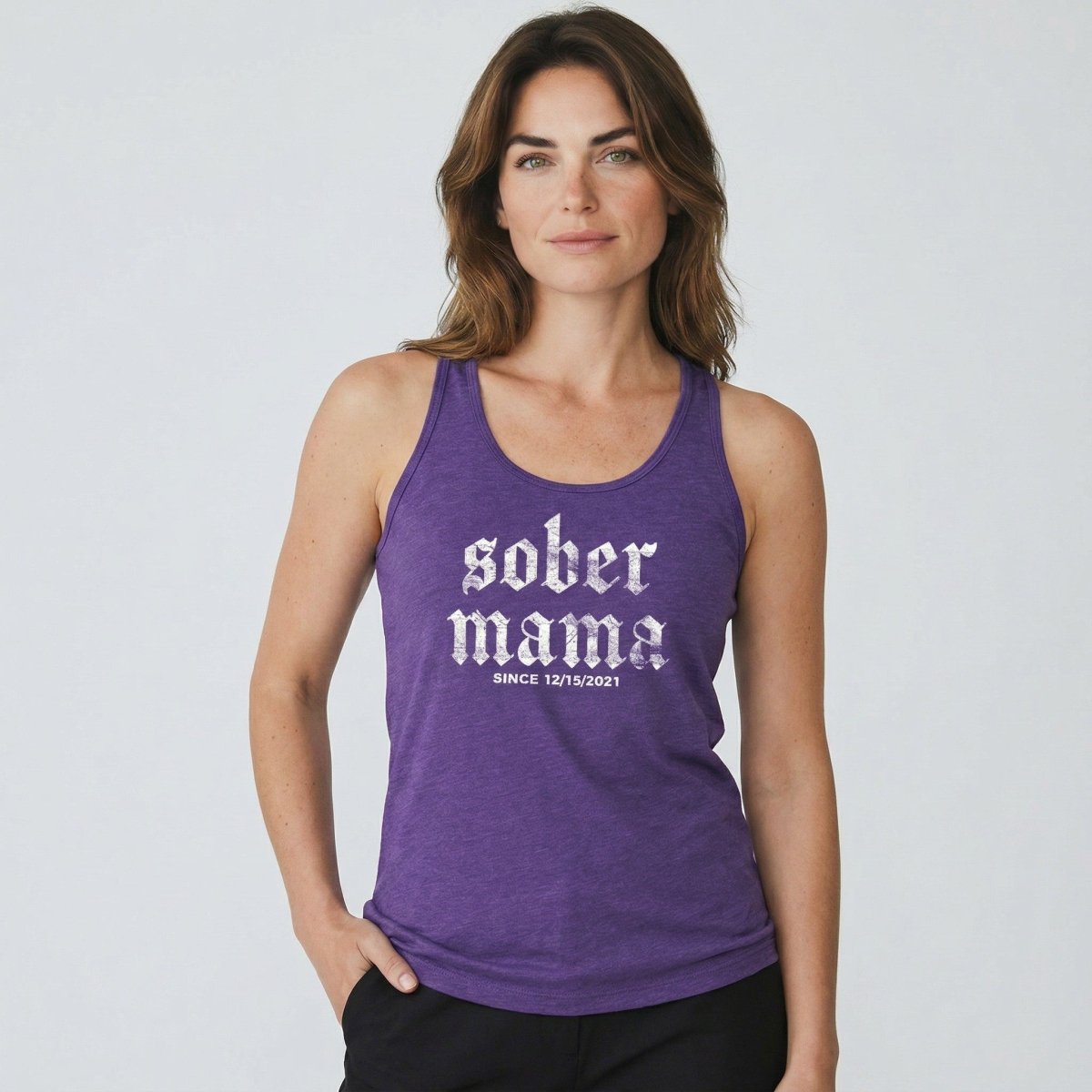 Sober Mama Sober Tank Top graphic detail (view 4)