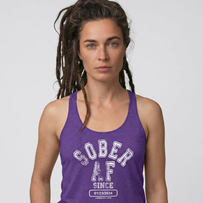 Sober AF Since Sober Tank Top fit detail (view 9)