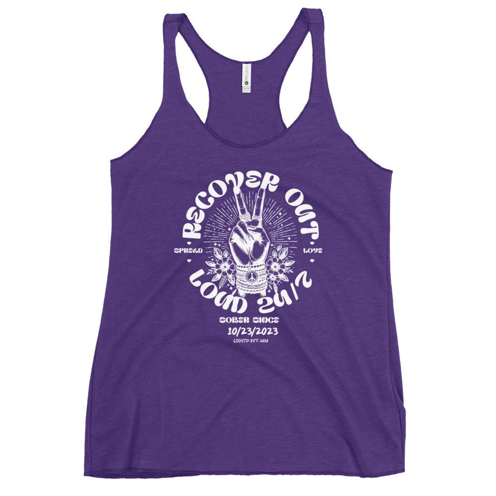 Recover Out Loud Sober Tank Top featuring the design (view 11)