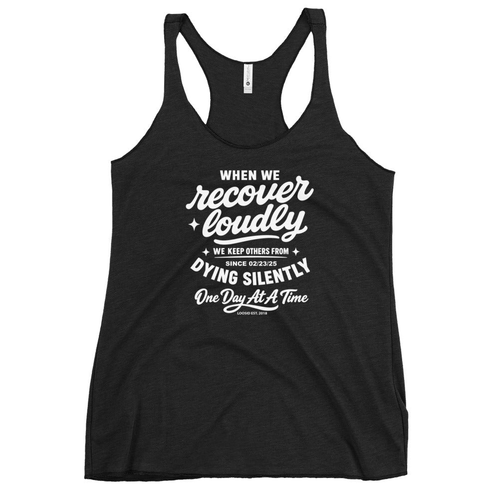 When We Recover Loudly Sober Tank Top flat lay styled image (view 3)