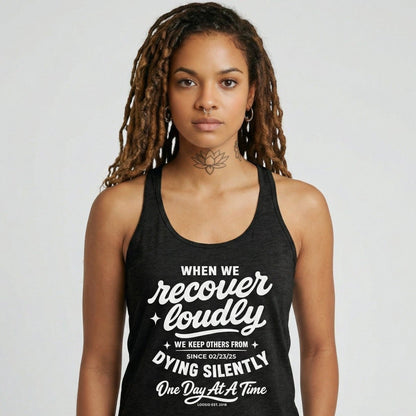 When We Recover Loudly Sober Tank Top close-up view (view 2)