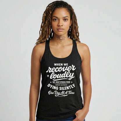 Loosid When We Recover Loudly Sober Tank Top featuring the design