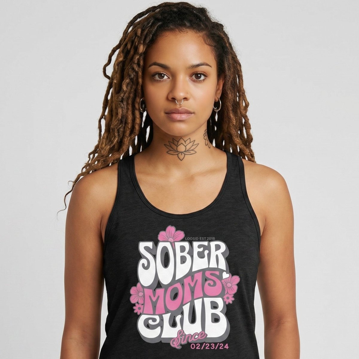 Loosid Sober Moms Sober Tank Top featuring the design