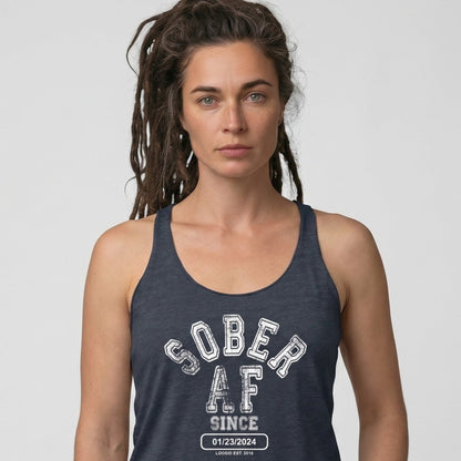 Sober AF Since Sober Tank Top side view (view 6)