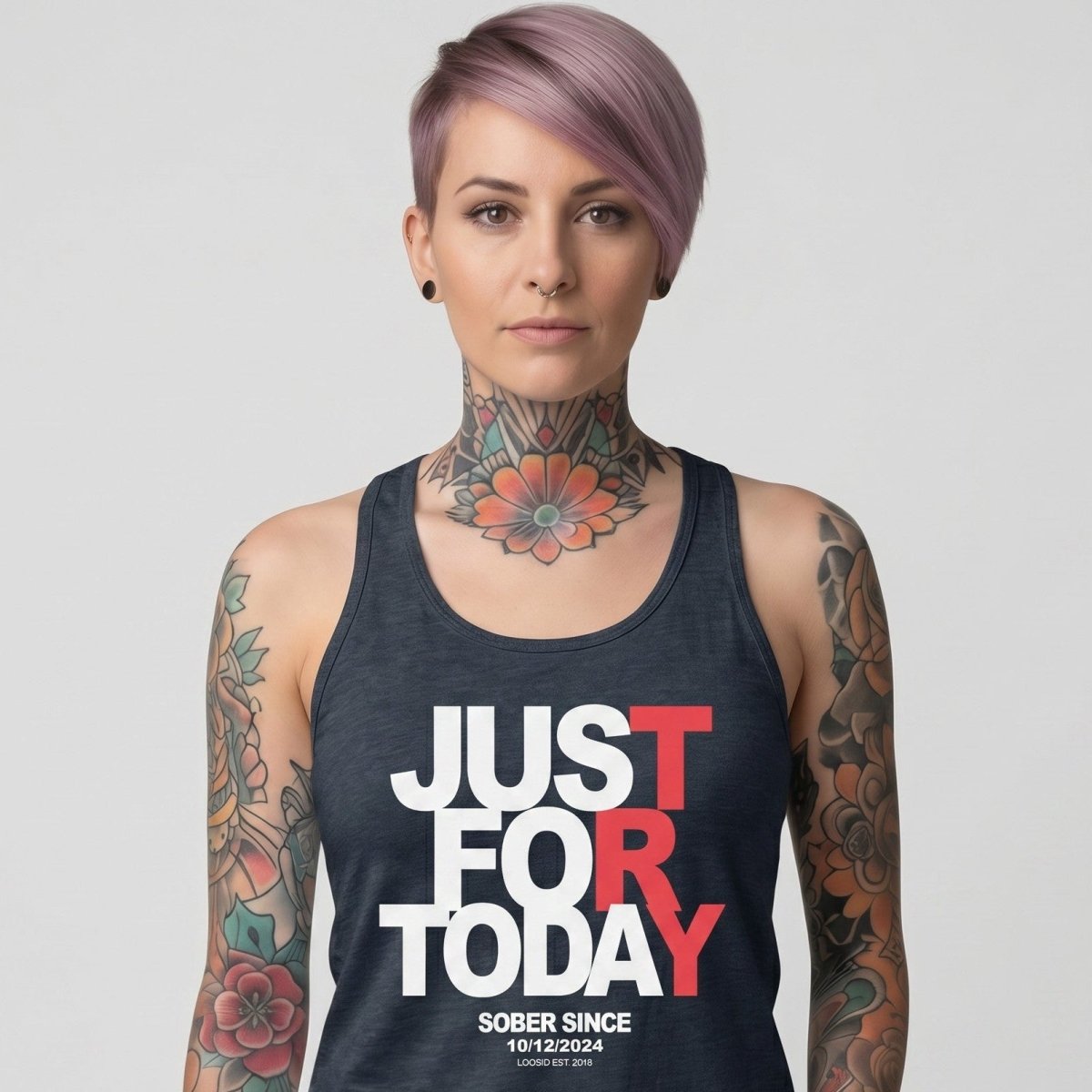 Loosid Just Try For Today Sober Tank Top featuring the design