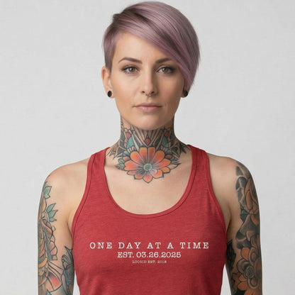 One Day At a Time Sober Tank Top lifestyle view (view 15)