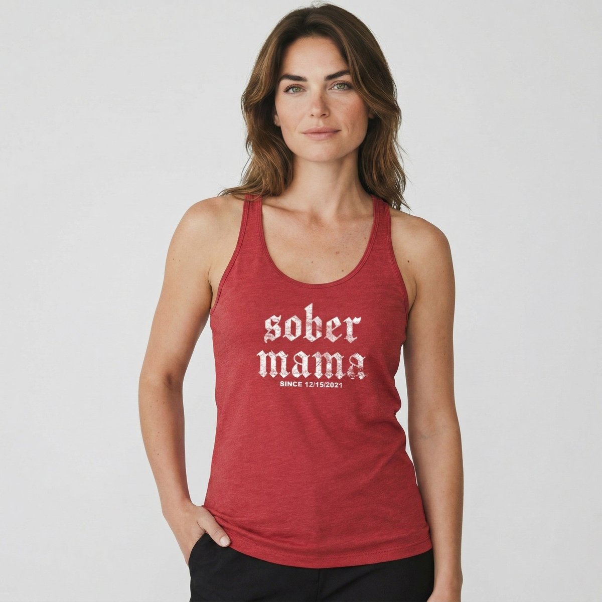 Sober Mama Sober Tank Top flat lay styled image (view 13)