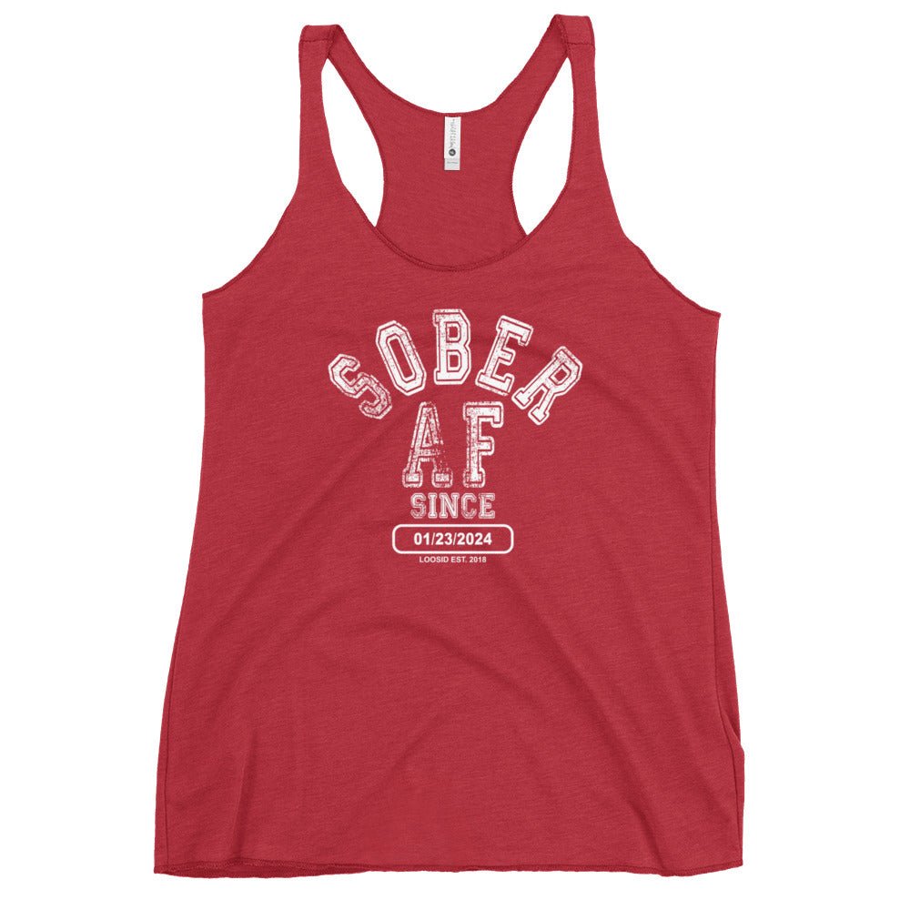 Sober AF Since Sober Tank Top featuring the design (view 11)