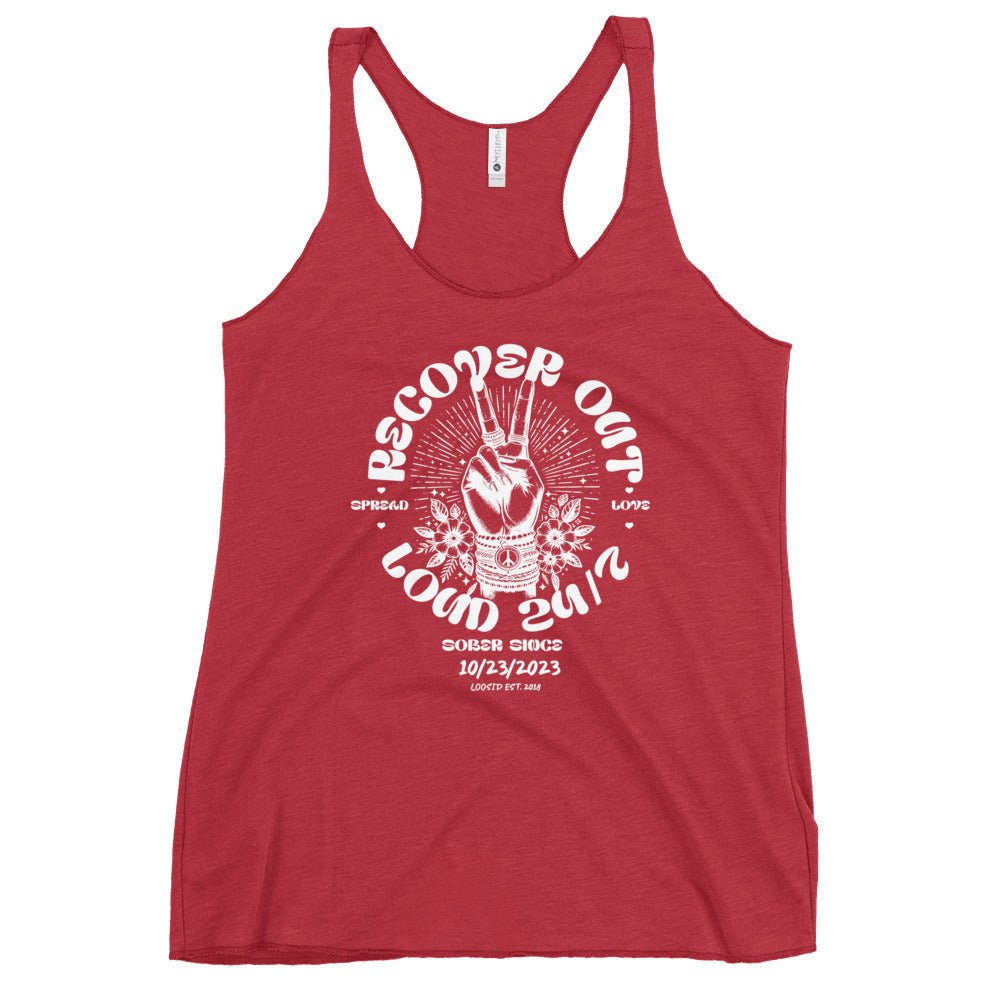 Recover Out Loud Sober Tank Top graphic detail (view 14)