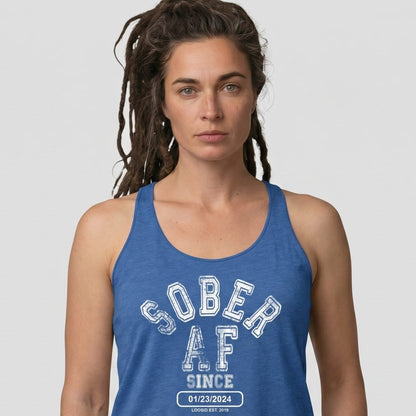 Sober AF Since Sober Tank Top lifestyle view (view 15)